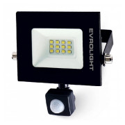 Прожектор світлодіодний 10Вт з датчиком руху 6400К EVROLIGHT EV-10D, Евросвет міні-фото