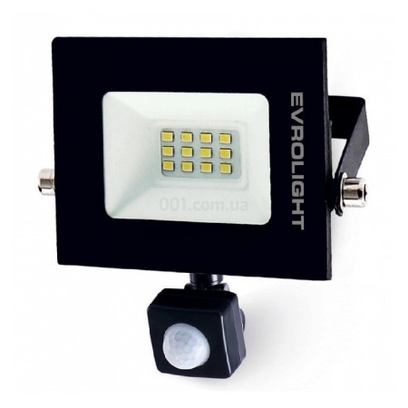 Прожектор світлодіодний 10Вт з датчиком руху 6400К EVROLIGHT EV-10D, Евросвет (000056748) фото