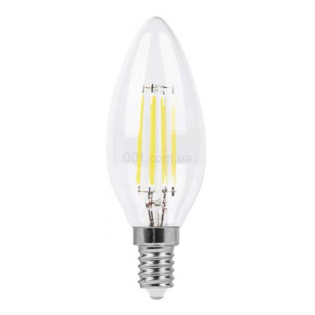 Світлодіодна лампа LB-158 C37 (свічка) філамент 6Вт 2700K E14, Feron (5236) фото