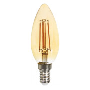 Светодиодная лампа LB-158 C37 (свеча) филамент золото 6Вт 2200K E14, Feron мини-фото