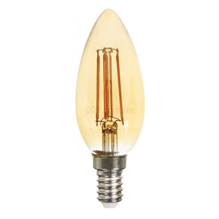Светодиодная лампа LB-158 C37 (свеча) филамент золото 6Вт 2200K E14, Feron (5625) фото