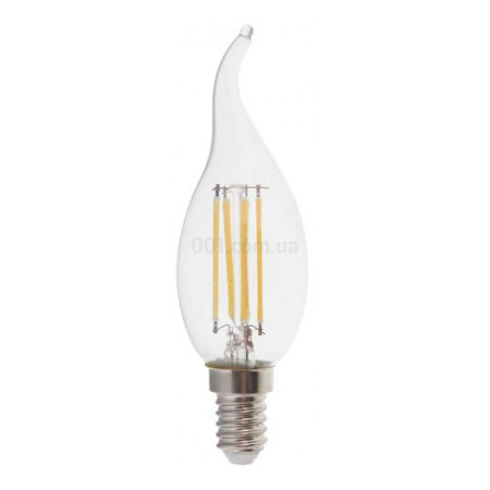 Світлодіодна лампа LB-159 CF37 (свічка на вітрі) філамент 6Вт 2700K E14, Feron (5238) фото