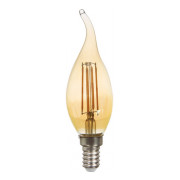 Светодиодная лампа LB-159 CF37 (свеча на ветру) филамент золото 6Вт 2200K E14, Feron мини-фото