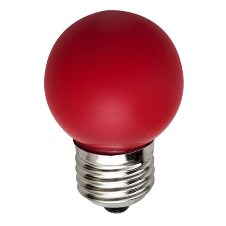 Светодиодная лампа LB-37 G45 (шар) 1Вт красная E27, Feron (4585) фото