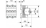 Автоматический выключатель 4P 63А хар-ка C 6кА, GEWISS изображение 2 (габаритные размеры)