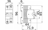 Диференційний автоматичний вимикач COMPACT RCBO 1P+N C6 30мА тип AC 6кА, GEWISS зображення 2 (габаритні розміри)