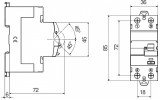 Устройство защитного отключения (УЗО) RCCB 2P 25А 30мА тип AC, GEWISS изображение 2 (габаритные размеры)