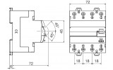 Пристрій захисного відключення (ПЗВ) RCCB 4P 40А 30мА тип AC, GEWISS зображення 2 (габаритні розміри)