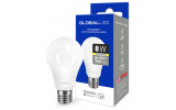 Упаковка світлодіодної лампи GLOBAL LED 1-GBL-161 A60 8W 3000K E27 зображення
