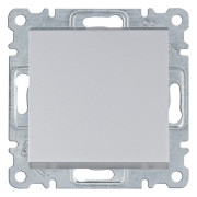 Вимикач 1-клавішний хрестовидний Lumina сріблястий 10АХ/230В, Hager міні-фото