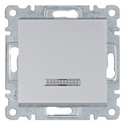 Вимикач з підсвічуванням 1-клавішний Lumina сріблястий 10АХ/230В, Hager міні-фото