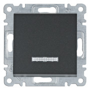 Вимикач з підсвічуванням 1-клавішний Lumina чорний 10АХ/230В, Hager міні-фото