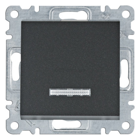 Вимикач з підсвічуванням 1-клавішний Lumina чорний 10АХ/230В, Hager (WL0213) фото