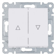Выключатель 2-клавишный для жалюзи "Контактор" Lumina белый 10АХ/230В, Hager мини-фото