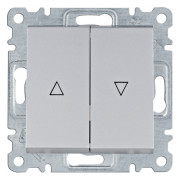Выключатель 2-клавишный для жалюзи "Контактор" Lumina серебристый 10АХ/230В, Hager мини-фото