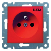 Розетка DATA з центральним з/к Lumina червона 16А/230В, Hager міні-фото