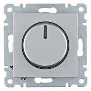 Светорегулятор поворотный Lumina серебристый 60-600Вт, Hager мини-фото