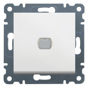 Светорегулятор нажимной Lumina белый 60-300Вт, Hager мини-фото