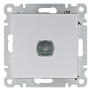 Светорегулятор нажимной Lumina серебристый 60-300Вт, Hager мини-фото