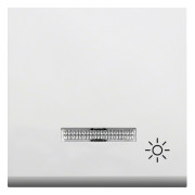 Клавіша з лінзою та символом «Світло» біла Lumina2, Hager міні-фото