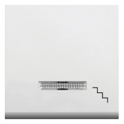 Клавиша с линзой и символом «Ступеньки» белая Lumina2, Hager мини-фото