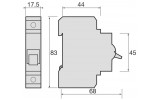 Габаритні розміри одного полюса автоматичного вимикача Hager серії NBN/NCN/NDN зображення