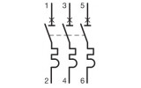 Электрическая схема трехполюсного (3P) автоматического выключателя Hager изображение