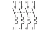 Электрическая схема четырехполюсного (4P) автоматического выключателя Hager изображение