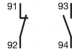 Контакт дополнительный сигнальный 6А/230В 1НЗ+1НО 0.5М, Hager изображение 2 (схема)