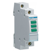 Індикатор модульний на DIN-рейку потрійний LED 230В 3 зелених, Hager міні-фото