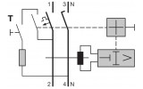 Схема включения двухполюсного дифференциального автоматического выключателя Hager изображение