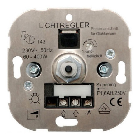Механизм светорегулятора с поворотной ручкой для ламп 60-600 Вт polo.regina, Hager (11006901) фото