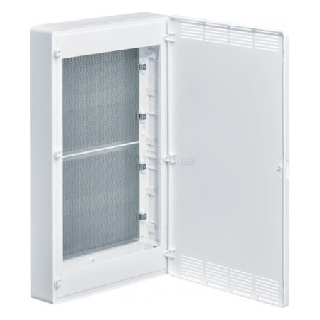 Щит 4-рядный для ММ-оборудования накладной белая пластиковая перфорированная дверь GOLF, Hager (VS418PZF) фото