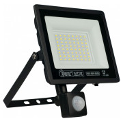 Прожектор з датчиком руху SMD LED 50Вт 6400K 4000лм IP65 PARS/S-50 чорний, Horoz Electric міні-фото