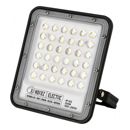 Прожектор SMD LED 50Вт 6400K 5000лм IP65 OSELO-50 чорний, Horoz Electric (068-025-0050-010) фото