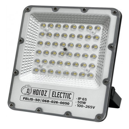 Прожектор SMD LED 50Вт 6400K 6000лм IP65 FELIS-50 черный, Horoz Electric (068-026-0050-010) фото