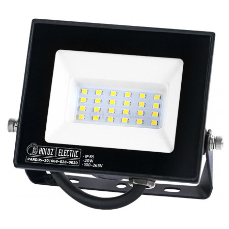 Прожектор SMD LED 20Вт 6400K 1800лм IP65 PARDUS-20 чорний, Horoz Electric (068-028-0020-010) фото