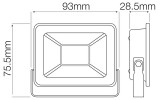 Прожектор SMD LED 10Вт 6400K 800лм IP65 ASLAN-10 чорний, Horoz Electric зображення 2 (габаритні розміри)