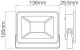 Прожектор SMD LED 30Вт 6400K 2400лм IP65 ASLAN-30 черный, Horoz Electric изображение 2 (габаритные размеры)