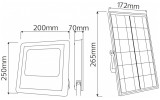 Прожектор на солнечной панели SMD LED 40Вт 840лм 6400K IP65 TIGER-40 черный, Horoz Electric изображение 3 (габаритные размеры)