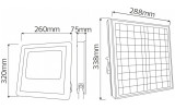 Прожектор на солнечной панели SMD LED 100Вт 1500лм 6400K IP65 TIGER-100 черный, Horoz Electric изображение 3 (габаритные размеры)