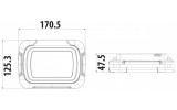 Прожектор аккумуляторный SMD LED 10Вт 800лм 6400K IP44 3,7V 2600mAh PANDA-10 черный, Horoz Electric изображение 3 (габаритные размеры)