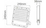 Прожектор SMD LED 100Вт 6400K 10000лм IP65 OSELO-100 серый, Horoz Electric изображение 3 (габаритные размеры)