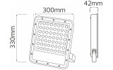 Прожектор SMD LED 300Вт 6400K 30000лм IP65 OSELO-300 сірий, Horoz Electric зображення 3 (габаритні розміри)