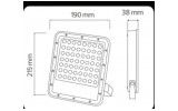 Прожектор SMD LED 50Вт 6400K 6000лм IP65 FELIS-50 черный, Horoz Electric изображение 3 (габаритные размеры)