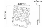 Прожектор SMD LED 400Вт 6400K 48000лм IP65 FELIS-400 чорний, Horoz Electric зображення 3 (габаритні розміри)