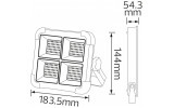 Прожектор на солнечной панели + USB-C SMD LED 200Вт 1466лм 3000K-4200K-6400K IP44 TURBO-200, Horoz Electric изображение 5 (габаритные размеры)