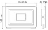 Прожектор SMD LED 50Вт 6400K 4500лм IP65 PARDUS-50 чорний, Horoz Electric зображення 3 (габаритні розміри)