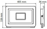 Прожектор SMD LED 200Вт 6400K 18000лм IP65 PARDUS-200 чорний, Horoz Electric зображення 3 (габаритні розміри)