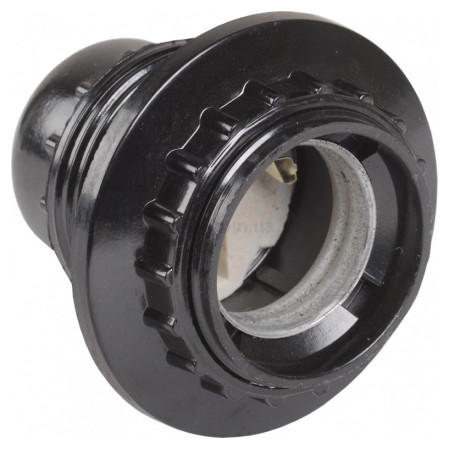 Патрон карболитовый с кольцом E27 черный (без упаковки) Пкб27-04-К11, IEK (EPK11-04-01-K01) фото